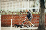 Older person with pet